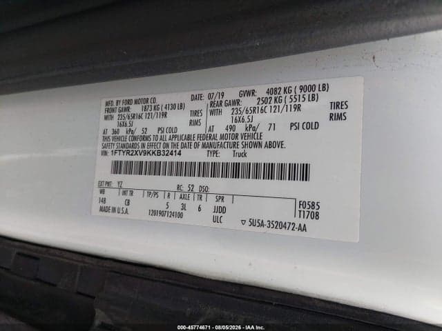 2019 FORD TRANSIT-250 9