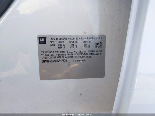 2018 CHEVROLET CRUZE LT AUTO 9