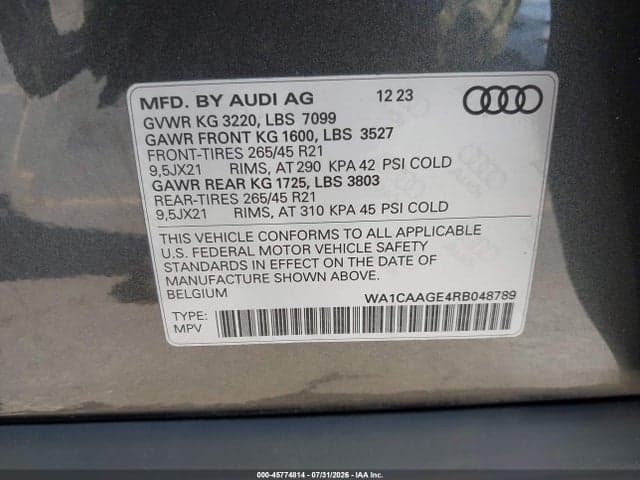 2024 AUDI Q8 E-TRON S LINE PREMIUM PLUS QUATTRO 9