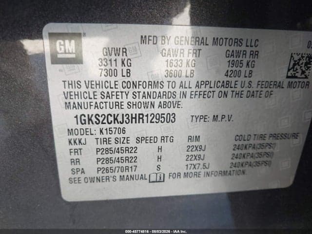 2017 GMC YUKON DENALI 9