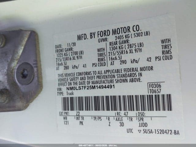 2021 FORD TRANSIT CONNECT XLT 9