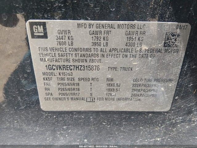2017 CHEVROLET SILVERADO 1500 LT 9