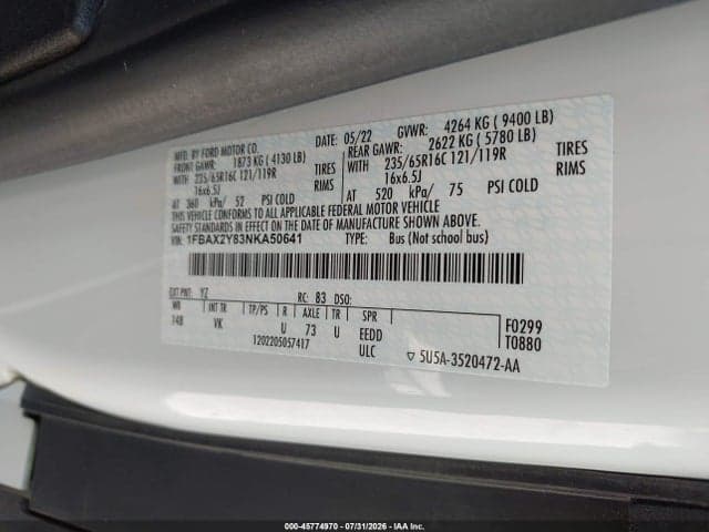 2022 FORD TRANSIT-350 PASSENGER VAN XL 9