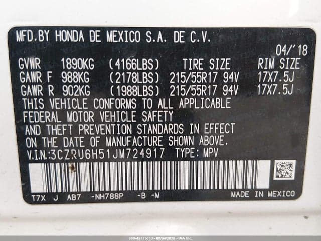 2018 HONDA HR-V EX 9