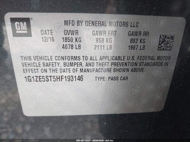 2017 CHEVROLET MALIBU 1LT 9