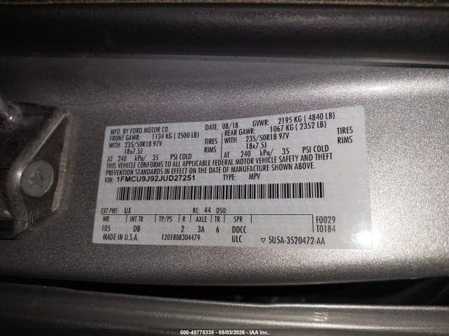 2018 FORD ESCAPE TITANIUM 9