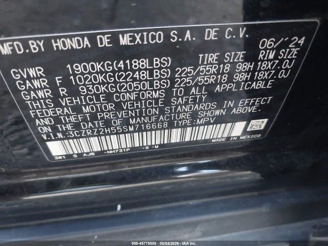 2025 HONDA HR-V AWD SPORT 9