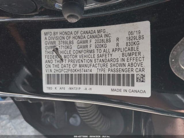 2019 HONDA CIVIC LX 9