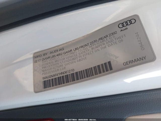 2017 AUDI A4 PREMIUM 9