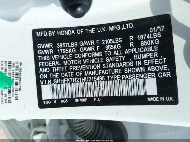 2017 HONDA CIVIC LX 9