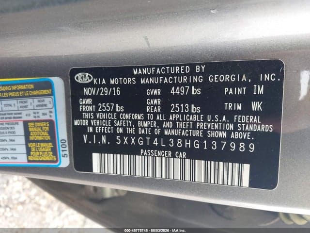 2017 KIA OPTIMA LX 9