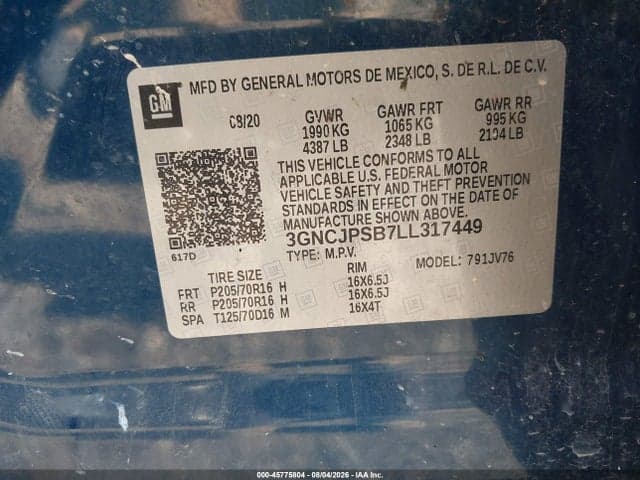 2020 CHEVROLET TRAX AWD LT 9