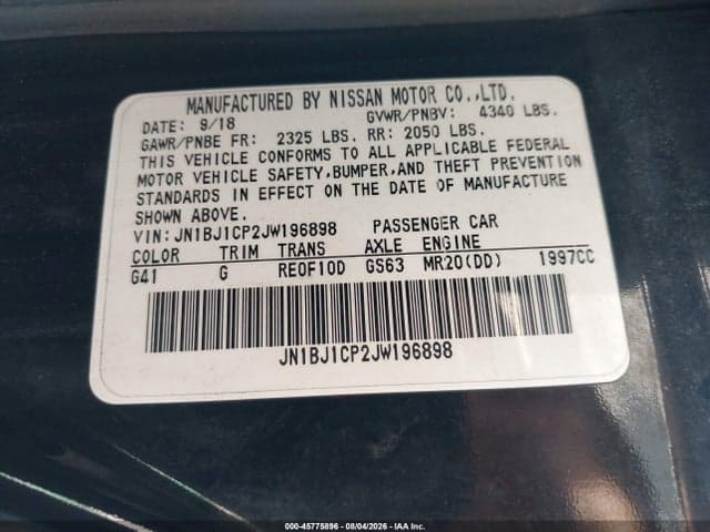 2018 NISSAN ROGUE SPORT S 9
