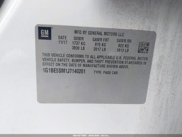 2018 CHEVROLET CRUZE LT AUTO 9