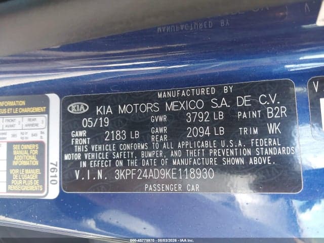 2019 KIA FORTE LXS 9