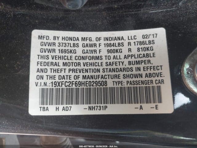 2017 HONDA CIVIC LX 9