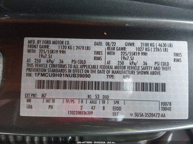 2022 FORD ESCAPE SEL 9