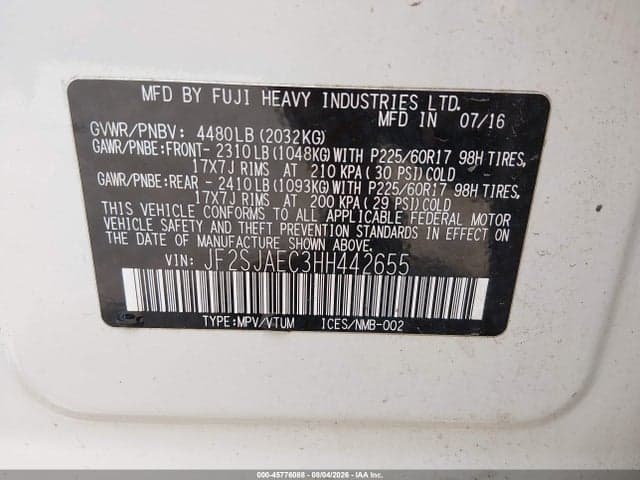 2017 SUBARU FORESTER 2.5I PREMIUM 9
