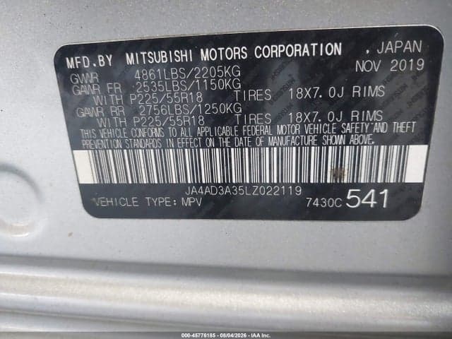 2020 MITSUBISHI OUTLANDER 9
