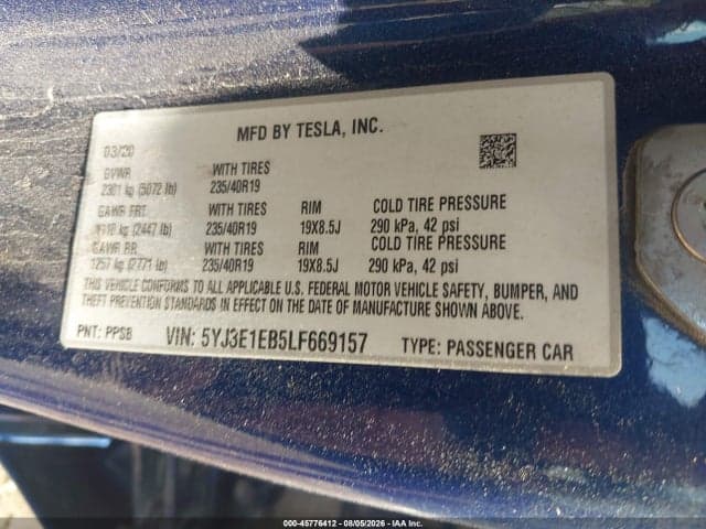 2020 TESLA MODEL 3 LONG RANGE DUAL MOTOR ALL-WHEEL DRIVE 9