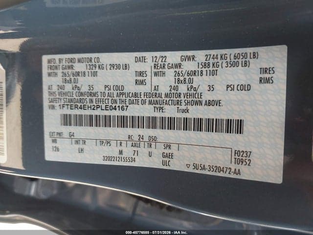 2023 FORD RANGER XLT 9