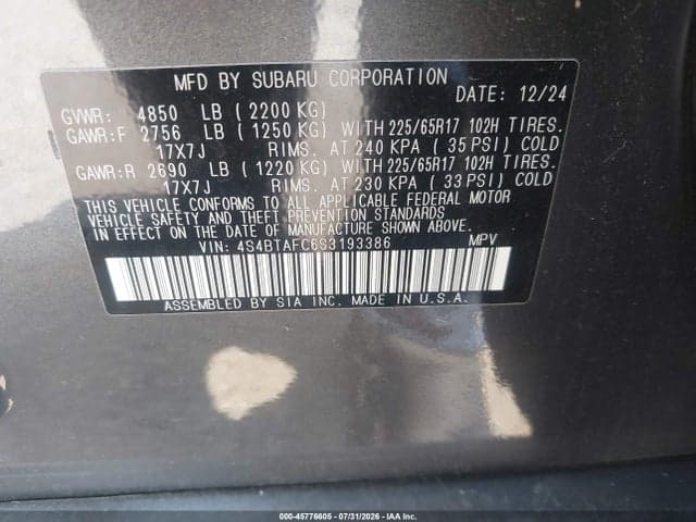 2025 SUBARU OUTBACK PREMIUM 9