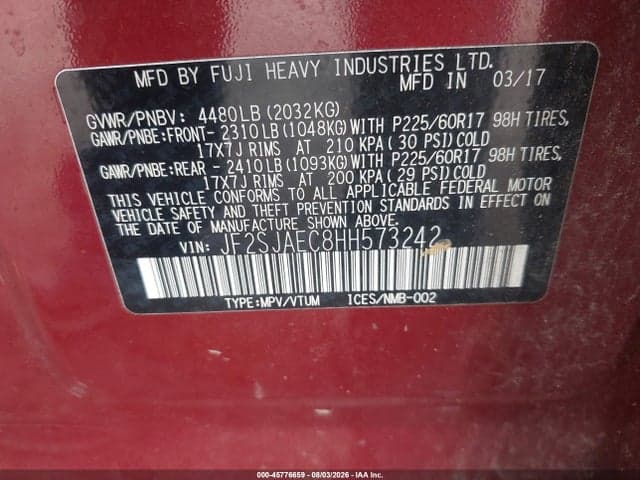 2017 SUBARU FORESTER 2.5I PREMIUM 9