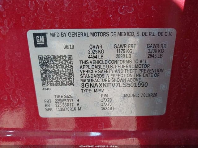 2020 CHEVROLET EQUINOX FWD LT 1.5L TURBO 9