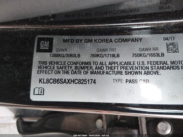 2017 CHEVROLET SPARK LS CVT 9