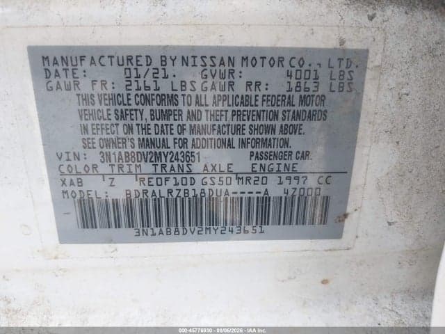 2021 NISSAN SENTRA SR XTRONIC CVT 9