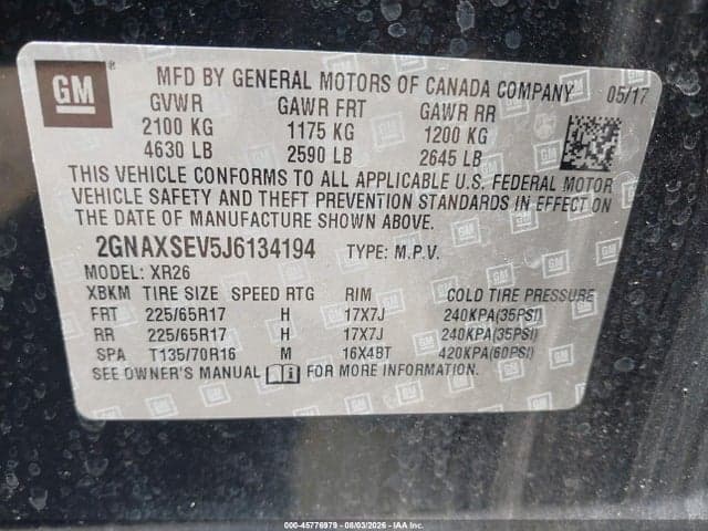 2018 CHEVROLET EQUINOX LT 9