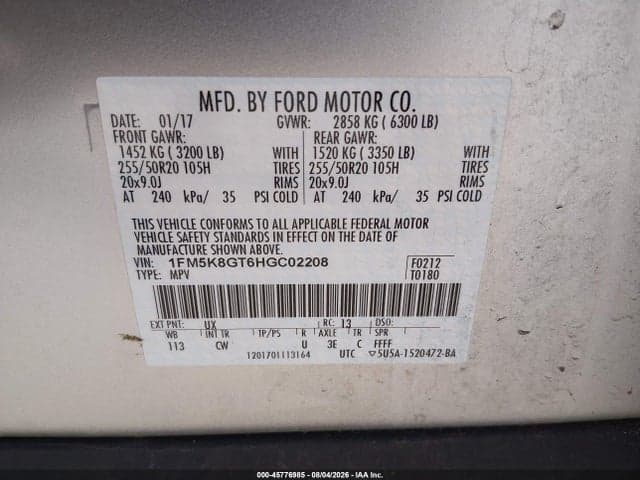 2017 FORD EXPLORER SPORT 9