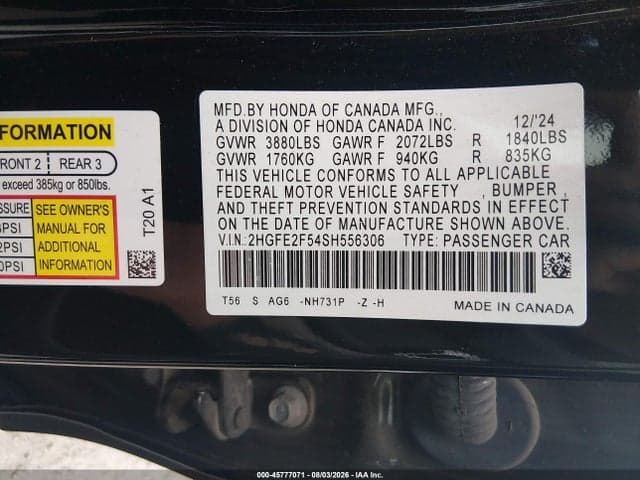 2025 HONDA CIVIC SPORT 9