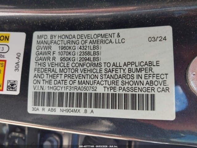 2024 HONDA ACCORD EX 8