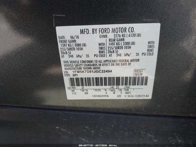 2018 FORD EXPLORER XLT 9