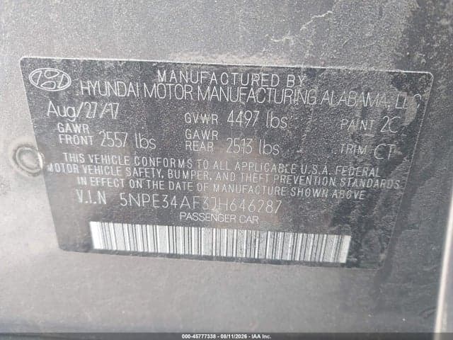 2018 HYUNDAI SONATA LIMITED 9