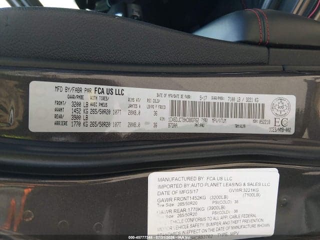 2017 DODGE DURANGO R/T 9