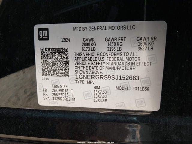 2025 CHEVROLET TRAVERSE FWD LT 9