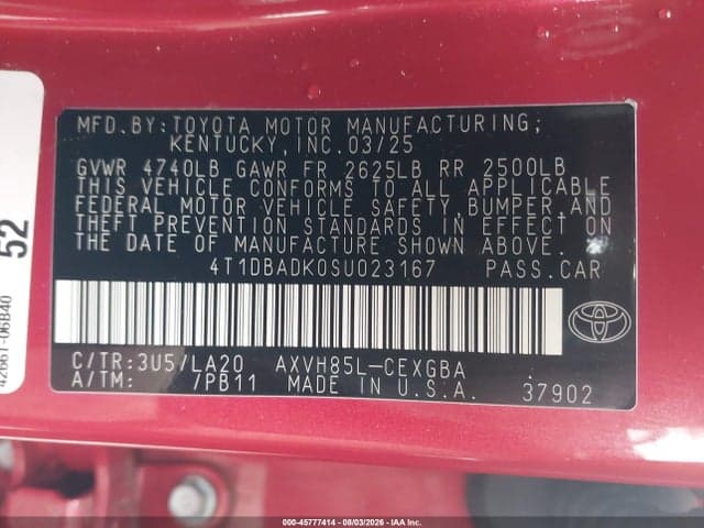2025 TOYOTA CAMRY XLE 9