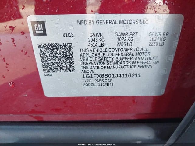 2018 CHEVROLET BOLT EV PREMIER 9