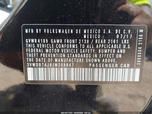 2018 VOLKSWAGEN JETTA 1.4T SE/1.4T WOLFSBURG EDITION 9