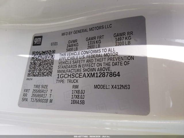 2021 CHEVROLET COLORADO 2WD LONG BOX LT 9