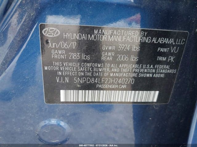 2018 HYUNDAI ELANTRA SEL 9