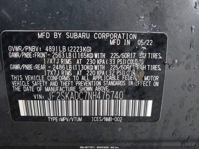 2022 SUBARU FORESTER PREMIUM 9