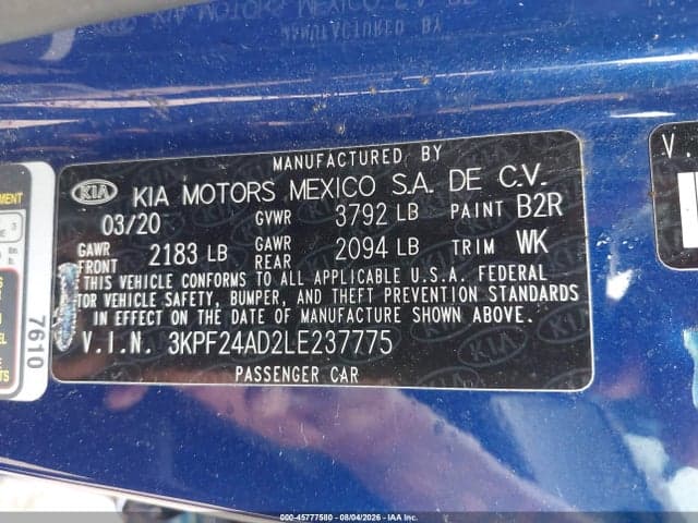 2020 KIA FORTE LXS 9