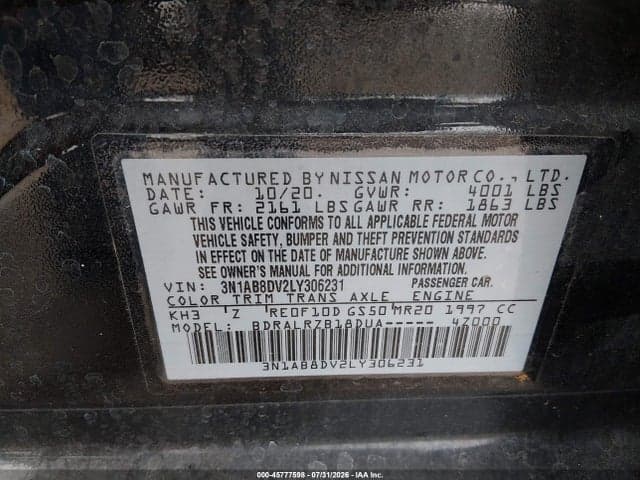 2020 NISSAN SENTRA SR XTRONIC CVT 9