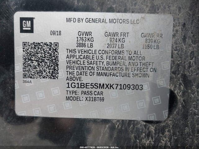 2019 CHEVROLET CRUZE LT 9