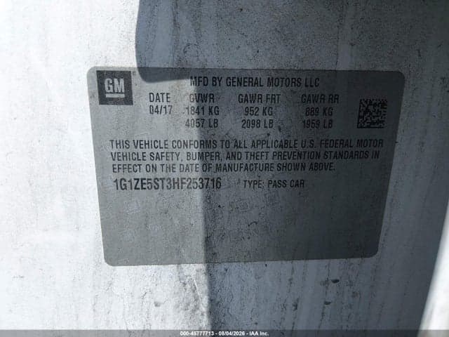 2017 CHEVROLET MALIBU 1LT 9