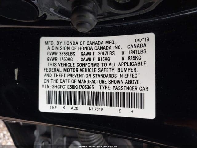 2019 HONDA CIVIC SI 9