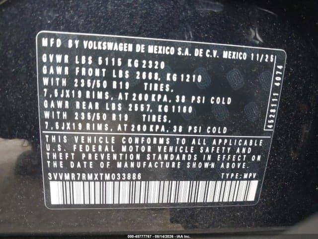 2026 VOLKSWAGEN TIGUAN SE 9